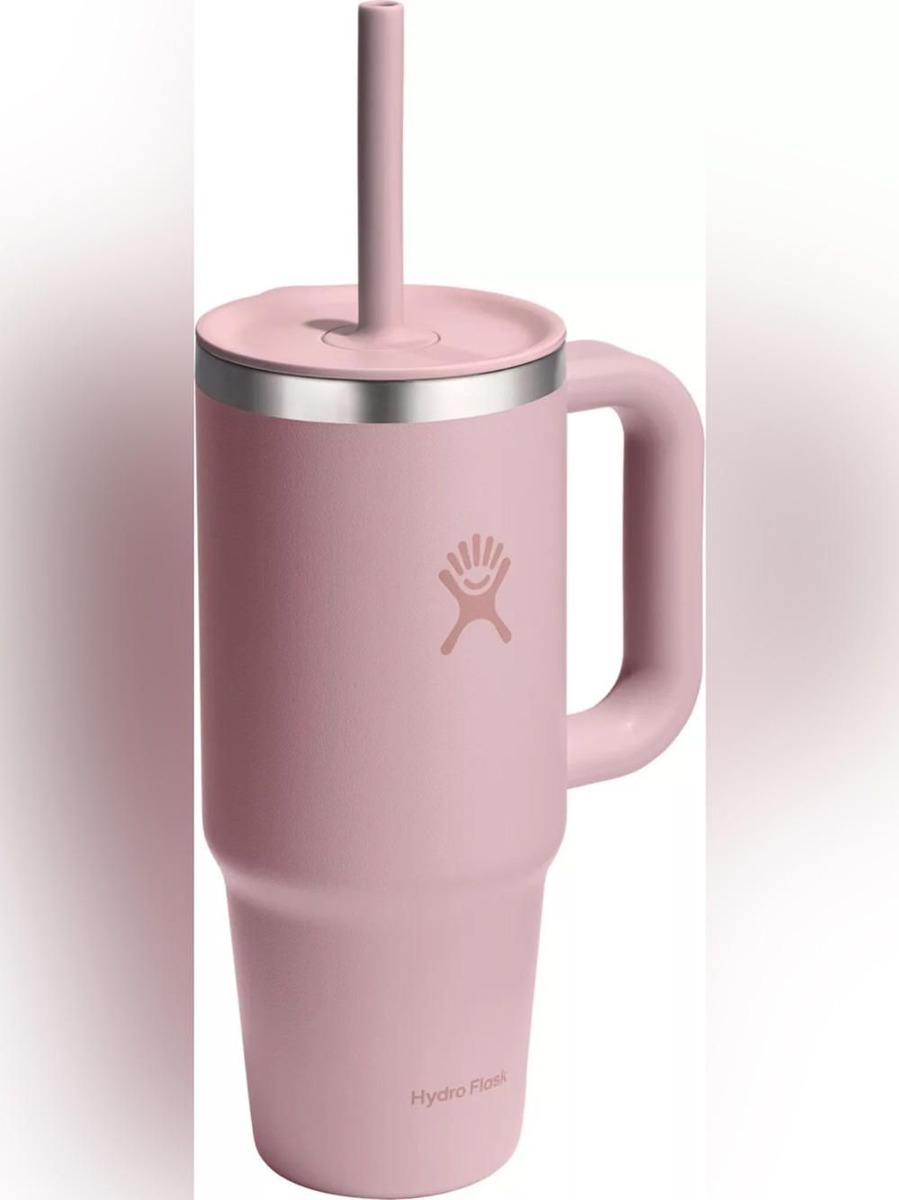 Hydro Flask Dusty Pink Insulated Tumbler with Handle & Straw
